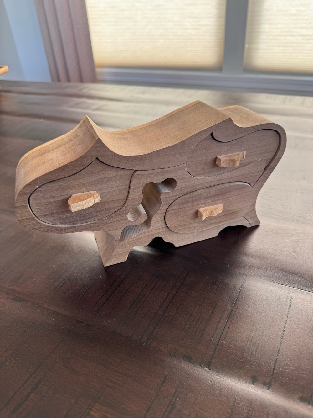 Handcrafted mini Wooden Jewelry Box - Brown